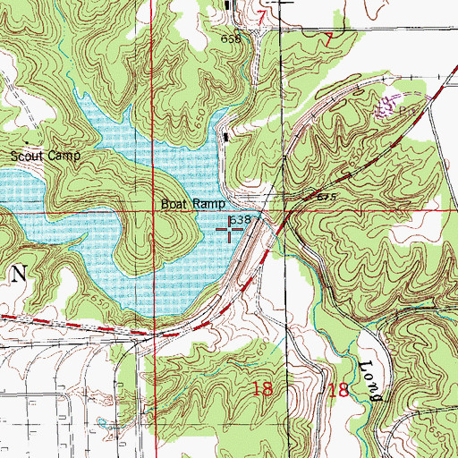 Topographic Map of Iowa Army Ammunition Plant Dam, IA
