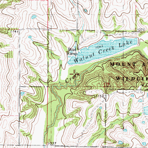 Topographic Map of Walnut Creek Duck Marsh Dam, IA