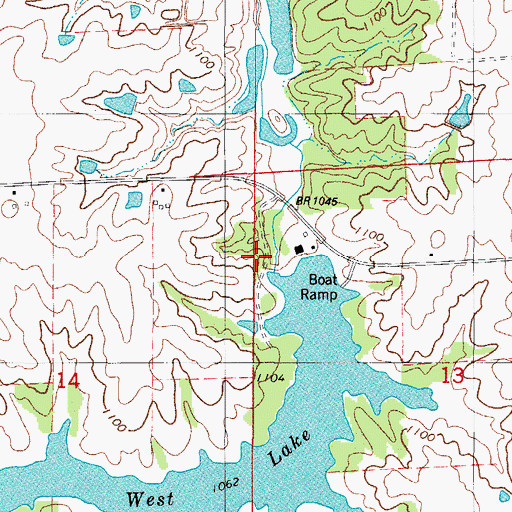 Topographic Map of West Lake Dam, IA