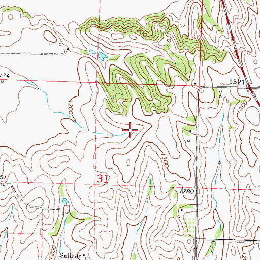Topographic Map of Bartlett Hills Lake, IA