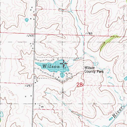 Topographic Map of Wilson Lake Dam, IA