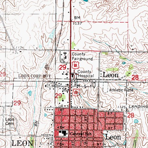 Topographic Map of Decatur County Hospital, IA
