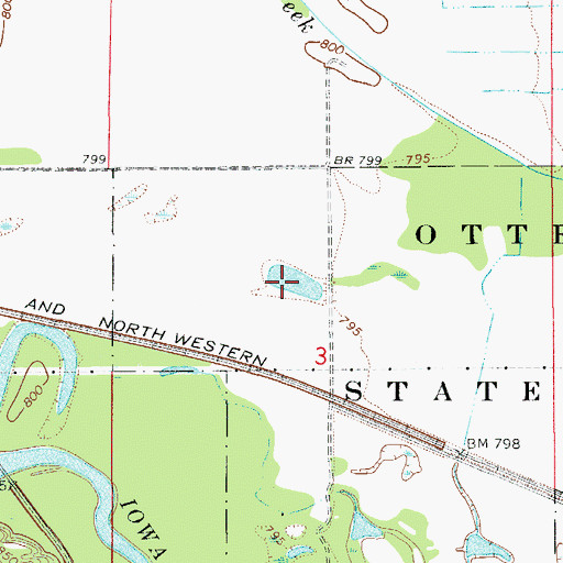 Topographic Map of Green Townhall, IA
