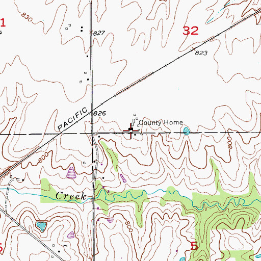 Topographic Map of Wapello County Home, IA