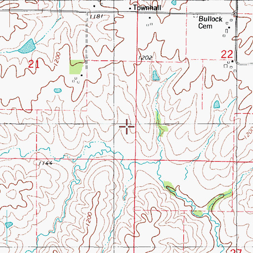 Topographic Map of Monroe Townhall, IA