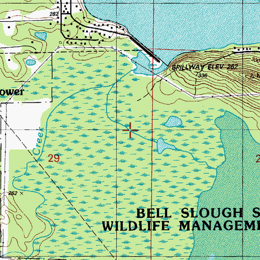 Topographic Map of Bell Slough, AR
