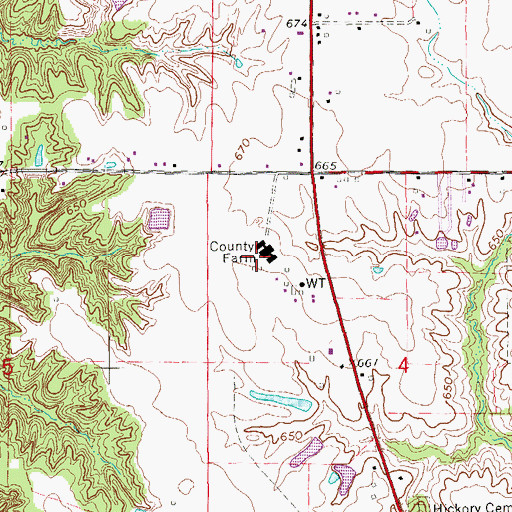 Topographic Map of Lee County Farm, IA