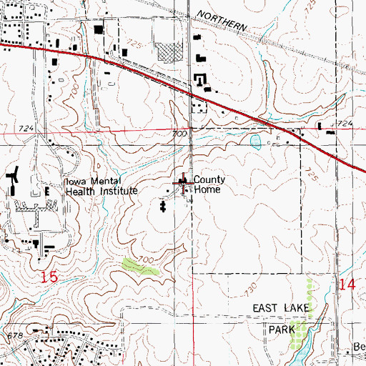 Topographic Map of Henry County Home, IA