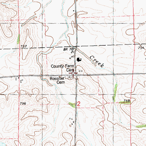 Topographic Map of Clinton County Farm Cemetery, IA