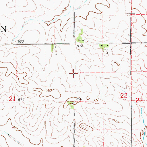 Topographic Map of Eden Townhall, IA