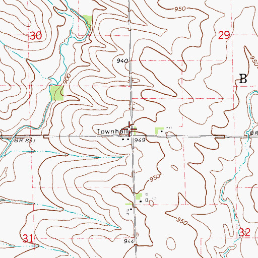 Topographic Map of Barclay Townhall, IA