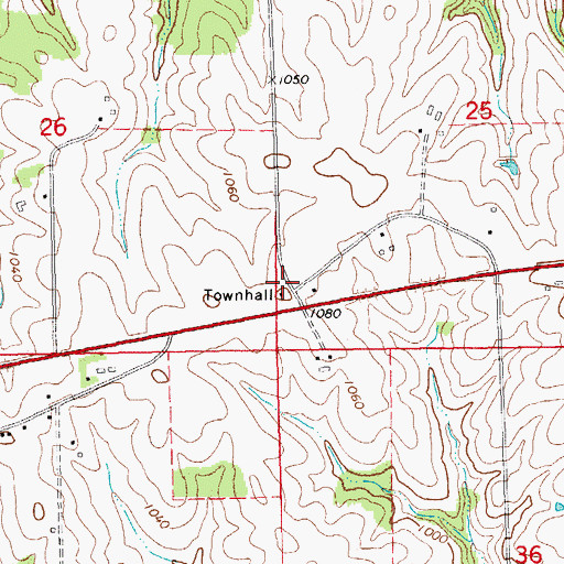 Topographic Map of Giard Townhall, IA