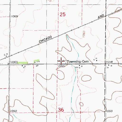 Topographic Map of Oran Township Cemetery, IA