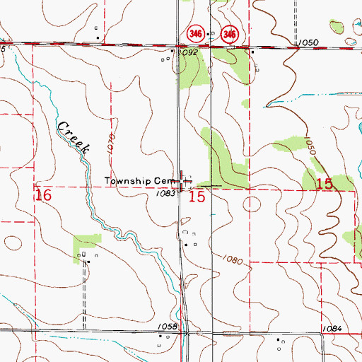 Topographic Map of Richland Township Cemetery, IA