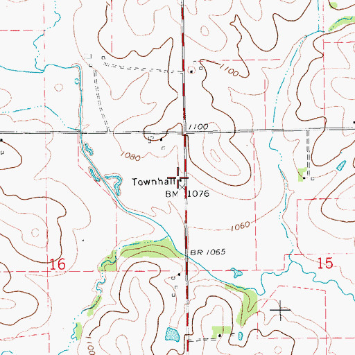 Topographic Map of Grand Meadow Townhall, IA