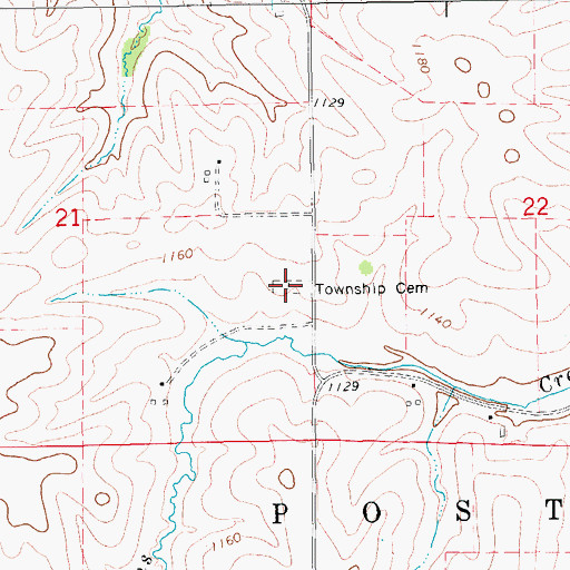 Topographic Map of Minert Cemetery, IA