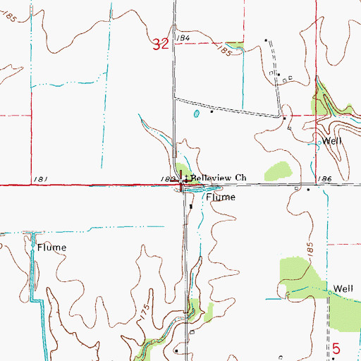 Topographic Map of Belleview Church, AR