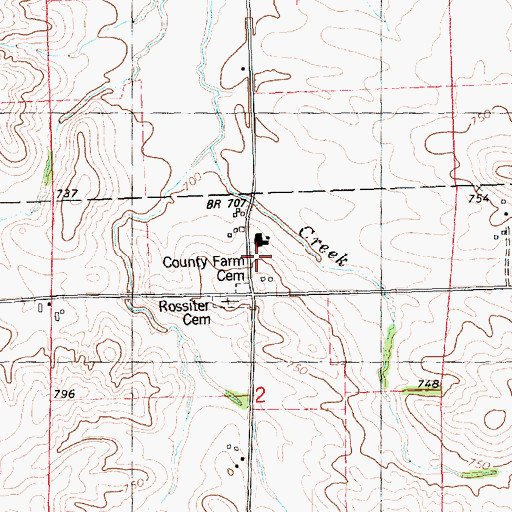 Topographic Map of Clinton County Home, IA