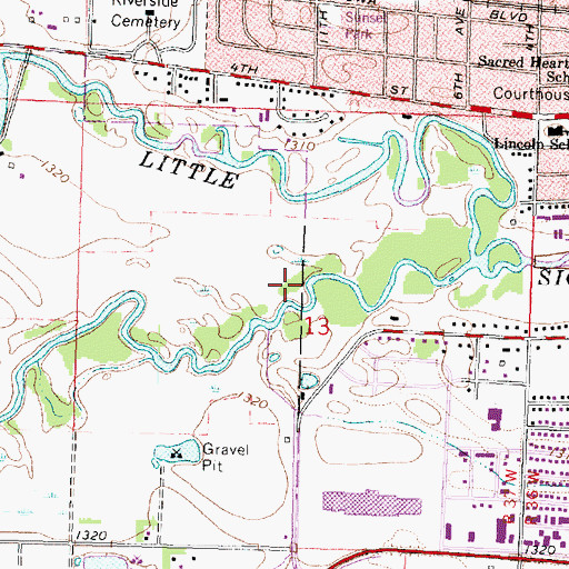 Topographic Map of Southpark Mall, IA