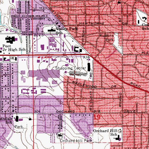 Topographic Map of College Square Mall, IA