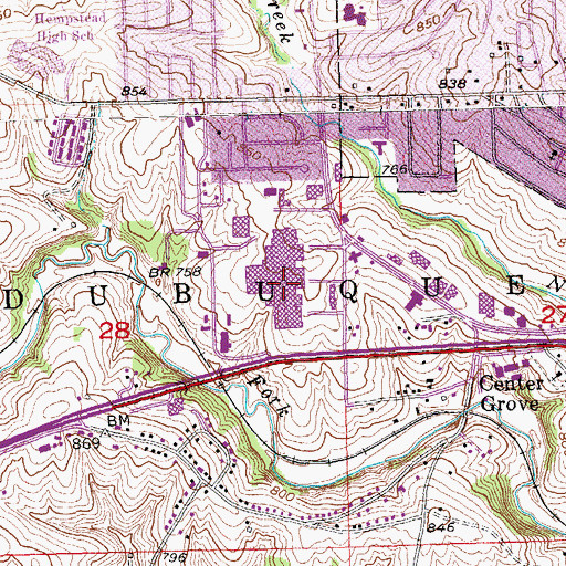 Topographic Map of Kennedy Mall, IA