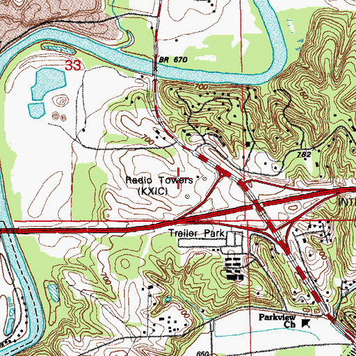 Topographic Map of KKRQ-FM (Iowa City), IA