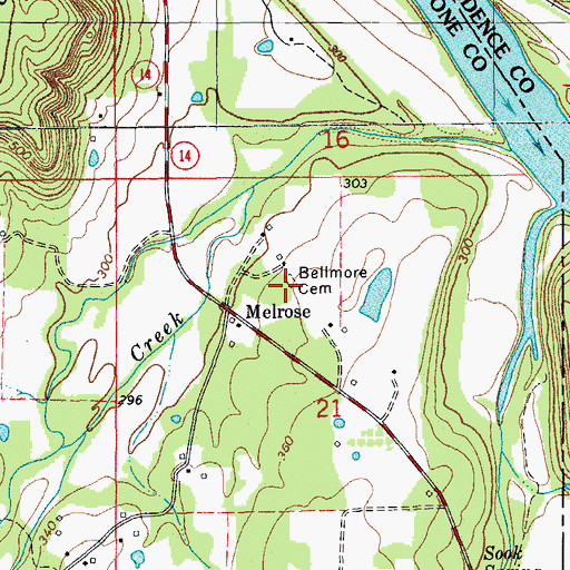 Topographic Map of Bellmore Cemetery, AR
