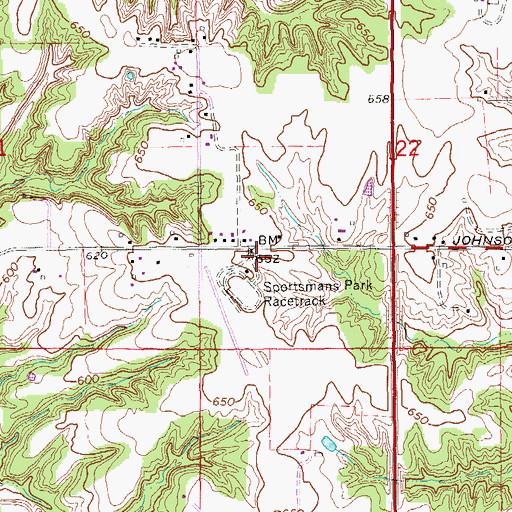 Topographic Map of KIMI-FM (Keokus), IA