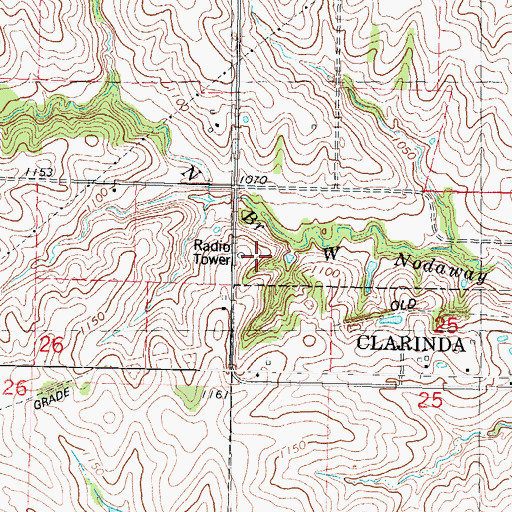 Topographic Map of KQIS-FM (Clarinda), IA