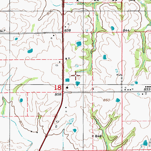 Topographic Map of KXOF-FM (Bloomfield), IA