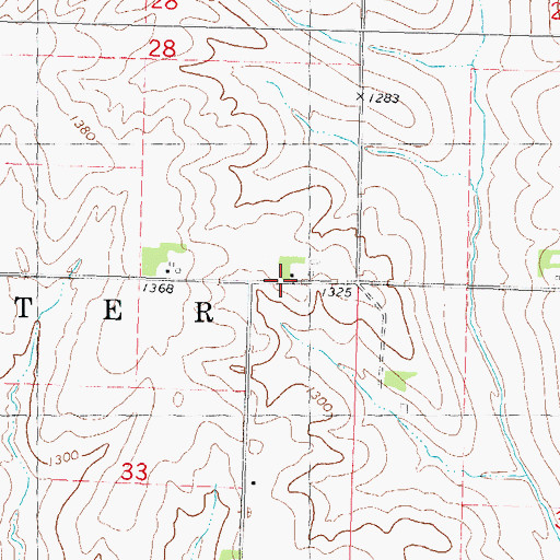 Topographic Map of KNOD-FM (Harlan), IA