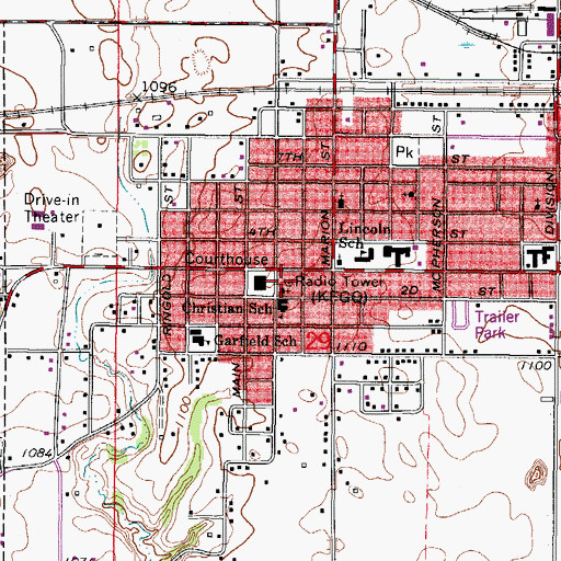Topographic Map of KFGQ-FM (Boone) (historical), IA