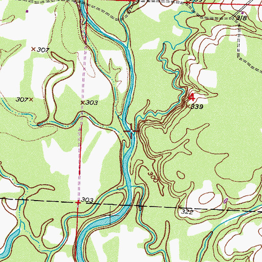 Topographic Map of Bellville Creek, AR