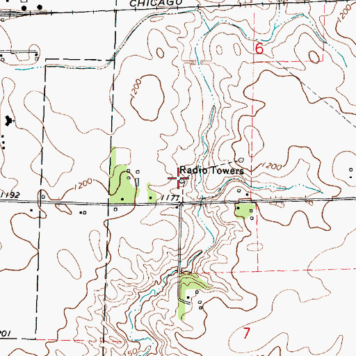 Topographic Map of KLGA-FM (Algona), IA