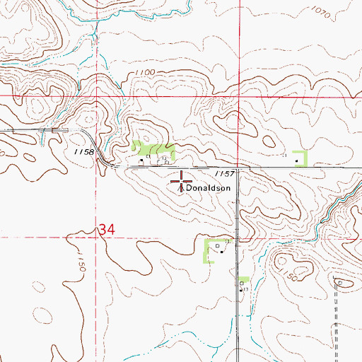 Topographic Map of KWGG-FM (Hampton), IA