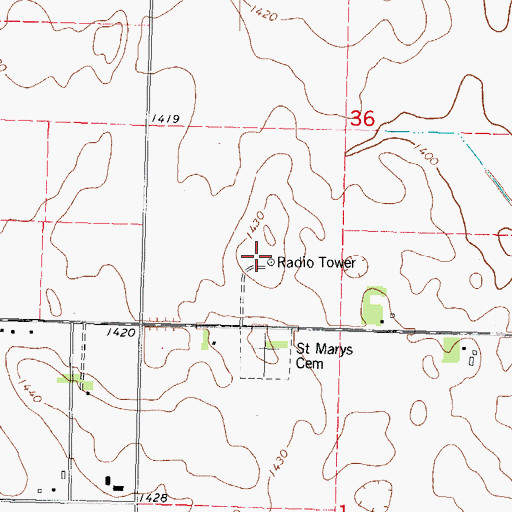 Topographic Map of KAYL-FM (Storm Lake), IA