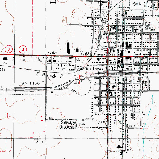 Topographic Map of KRIT-FM (Clarion), IA