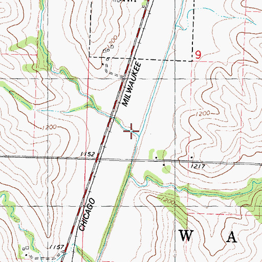 Topographic Map of Spring Creek, IA