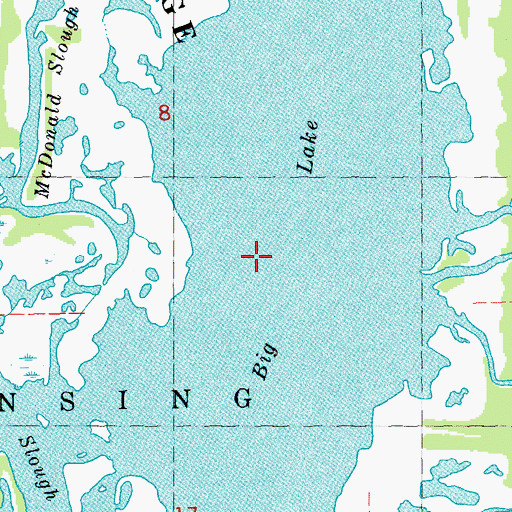 Topographic Map of Lansing Big Lake Public Hunting Area, IA