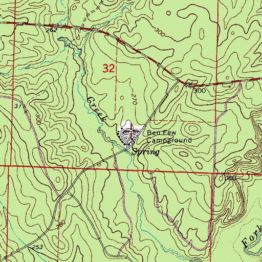 Topographic Map of Ben Few Campground, AR