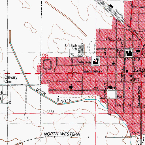 Topographic Map of Eagle Grove City Hall, IA