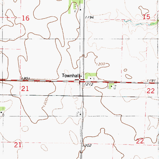 Topographic Map of Union Town Hall, IA
