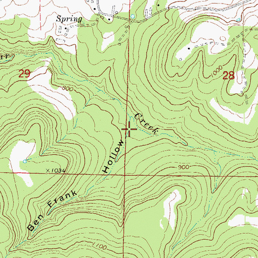 Topographic Map of Ben Frank Hollow, AR