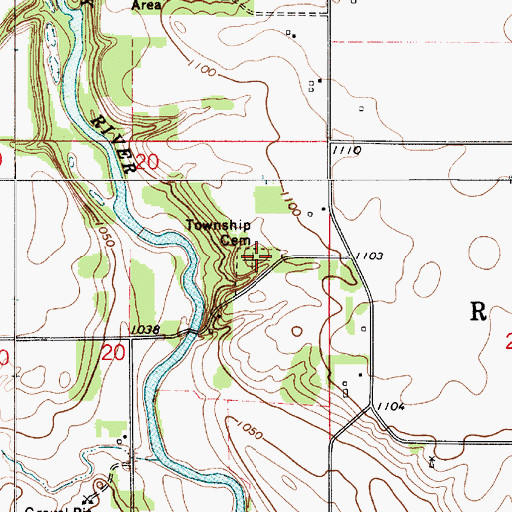 Topographic Map of Rock Grove Township Cemetery, IA