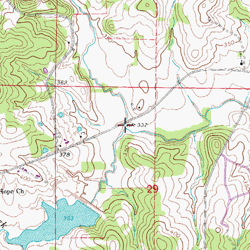 Topographic Map of Bench Creek, AR