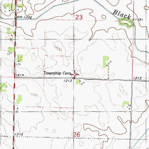 Topographic Map of Fenton Township Cemetery, IA