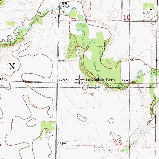 Topographic Map of Union Township Cemetery, IA