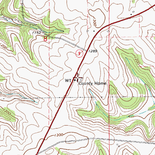 Topographic Map of Allamakee County Home, IA