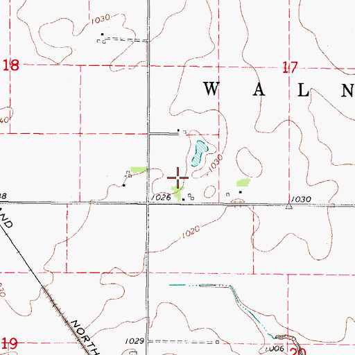 Topographic Map of Valley Grove School, IA