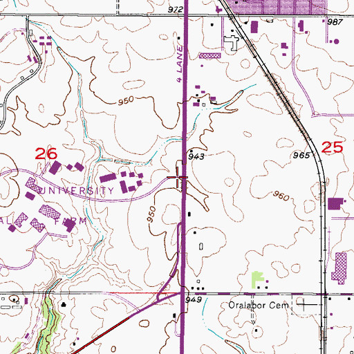 Topographic Map of Red Brick School (historical), IA
